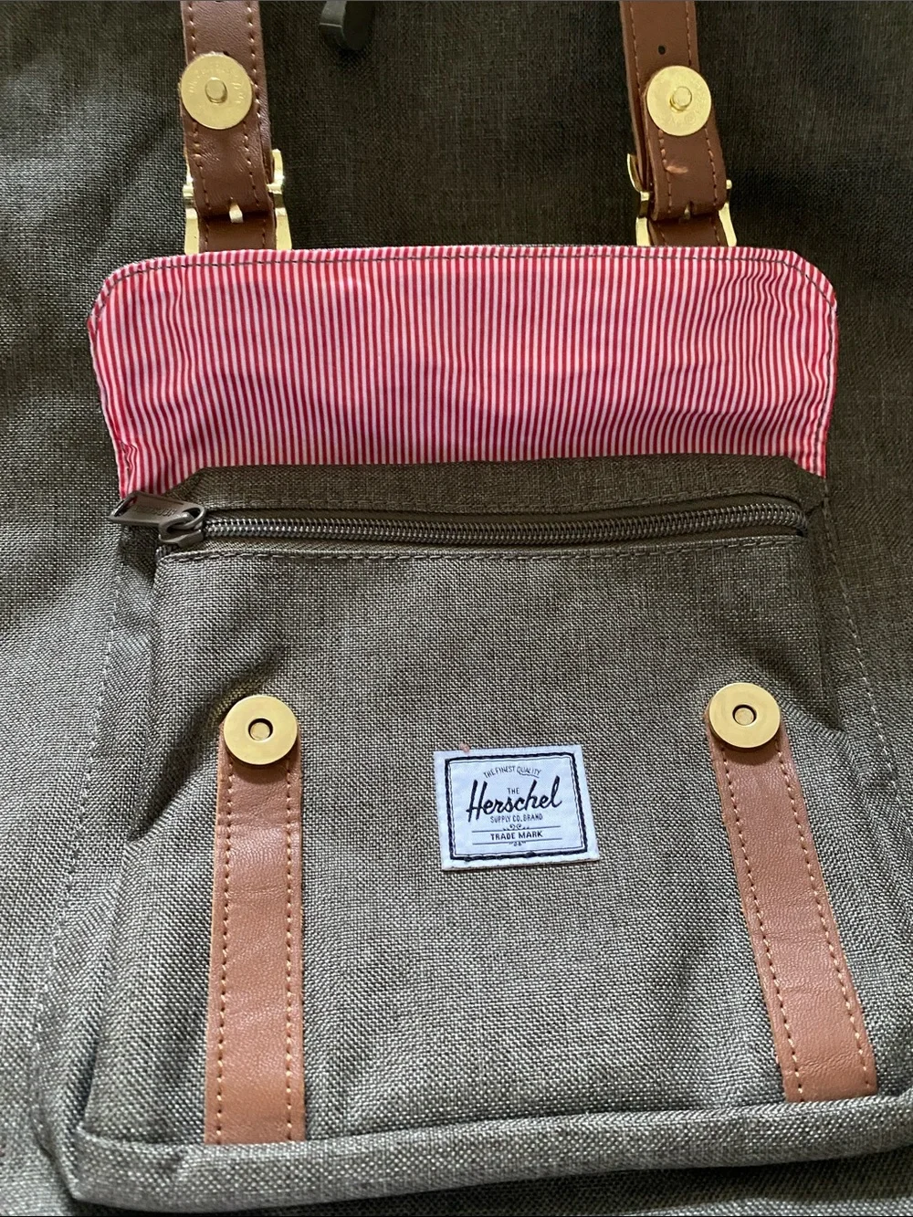 Herschel Supply Company Little America Ivy Backpack with Brown Straps